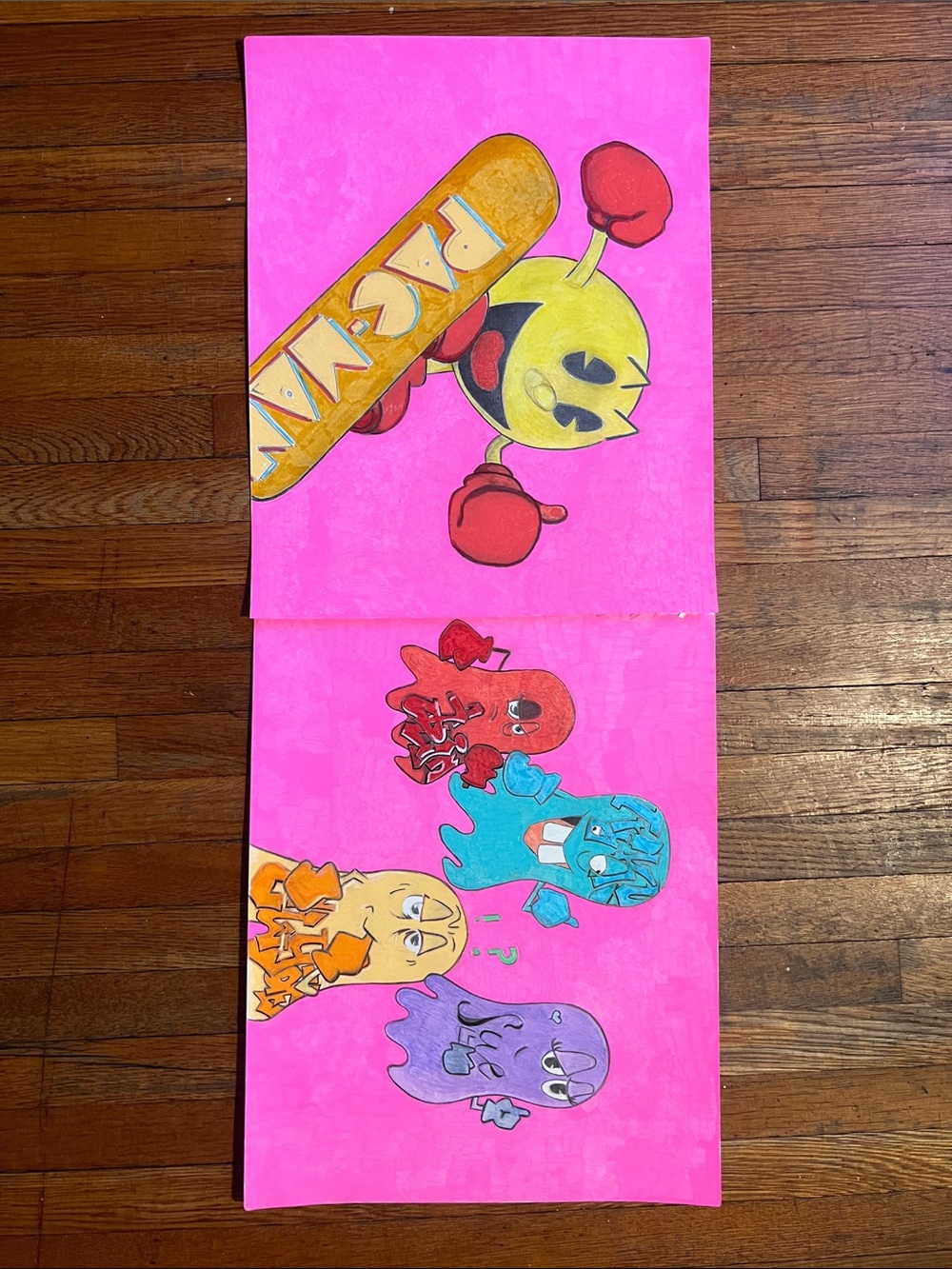 Colorful PAC Man & ghost set for sale (handcrafted)